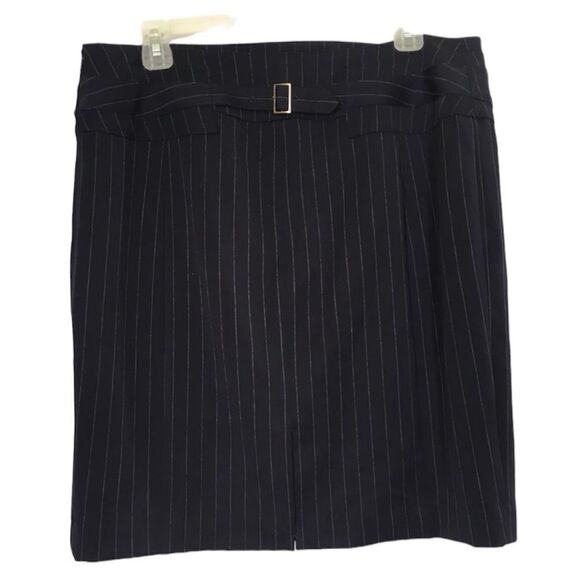 EXPRESS PIN STRIPED NAVY BLUE PENCIL SKIRT NWT CAREER WEAR 12 - Picture 2 of 15